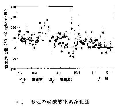 図1.湿地の硝酸態窒素浄化量