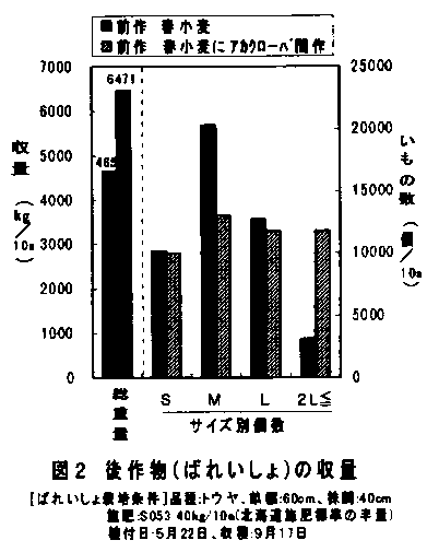 図2 後作物(ばれいしょ)の収量