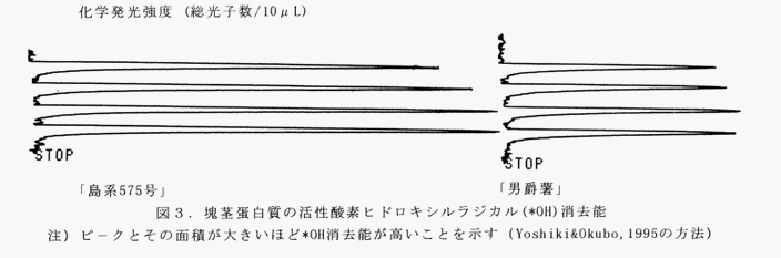 図3 塊茎蛋白質の活性酸素ヒドロキシルラジカル(*OH)消去能