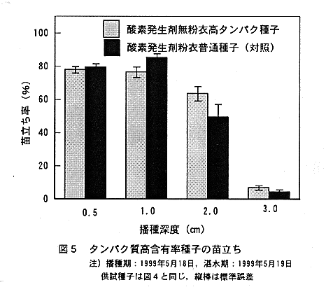 図5.タンパク質高含有率種子の苗立ち