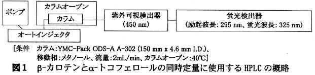 図1 β-カロテンとα-トコフェロールの同時定量に使用するHPLCの概略