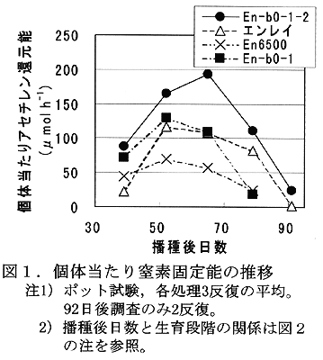 図1.個体当たり窒素固定能の推移