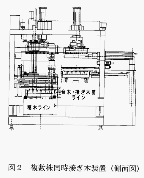 図2複数株同時接ぎ木装置(側面図)