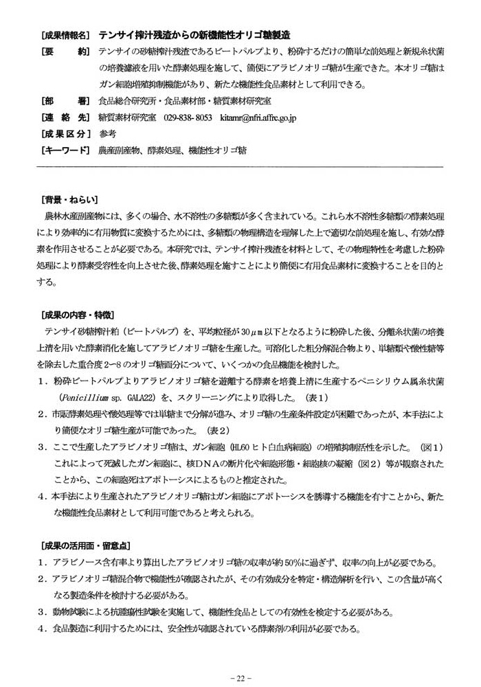 テンサイ搾汁残渣からの新機能性オリゴ糖製造1