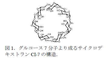 図1.グルコース7分子より成るサイクロデキストランCI-7の構造