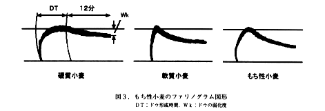 図3 もち性小麦のファリノグラム図形