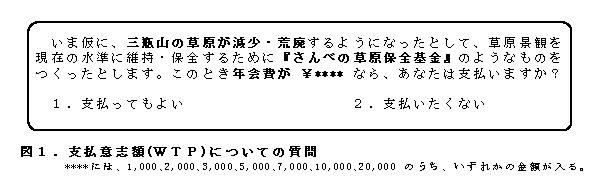 図1.支払意志額(WTP)についての質問