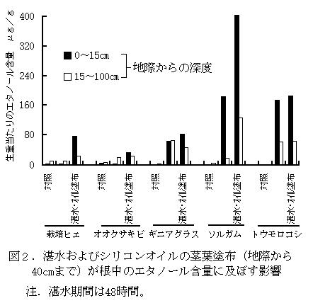 図2 湛水およびシリコンオイルの茎葉塗布