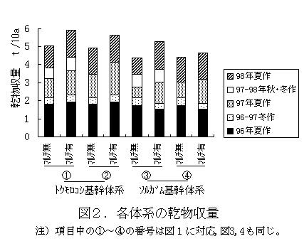 図2 各体系の乾物収量