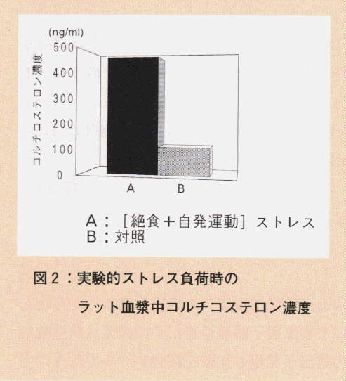 図2.実験的ストレス負荷時のラット血漿中コルチコステロン濃度