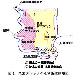 図1 竜王ブロックの水利系統概略図