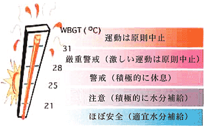 図4 熱中症予防のための運動指針(日本体育協会)