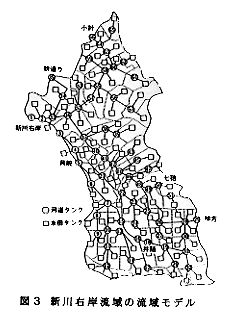 図3 新川右岸流域の流域モデル