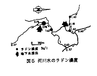 図5 河川水のラドン濃度