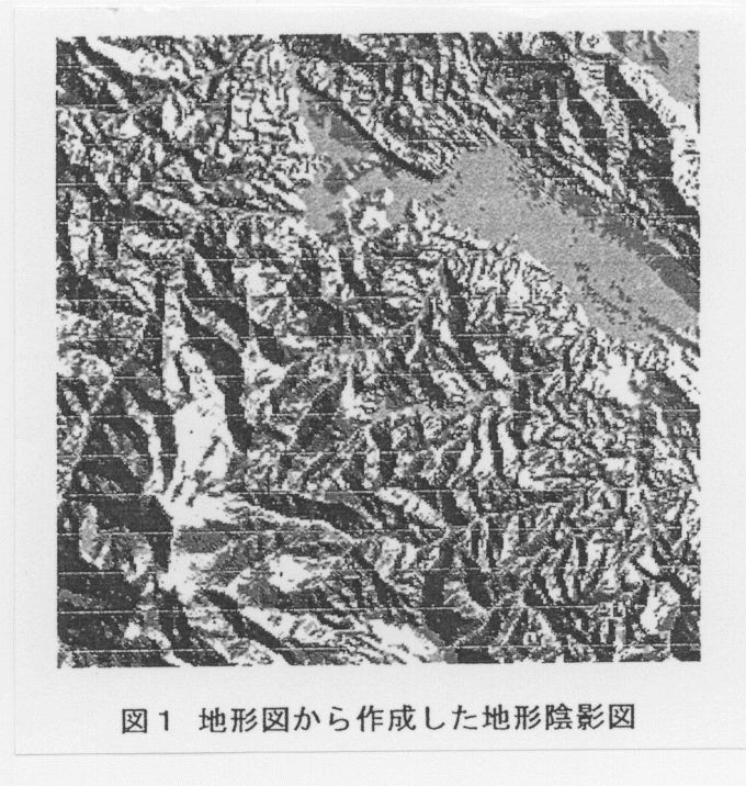 図1 地形図から作製した地形陰影図