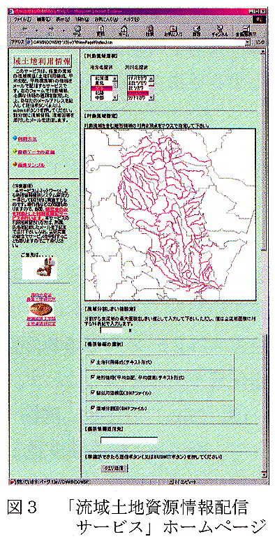図3 「流域土地資源情報配信サービス」ホームページ
