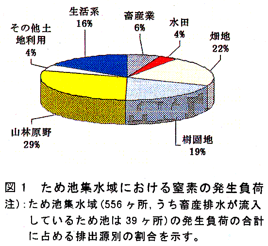 図1 ため池集水域における窒素の発生不可