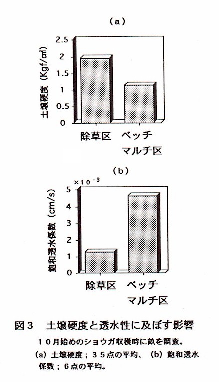 図3 土壌硬度と透水性に及ぼす影響