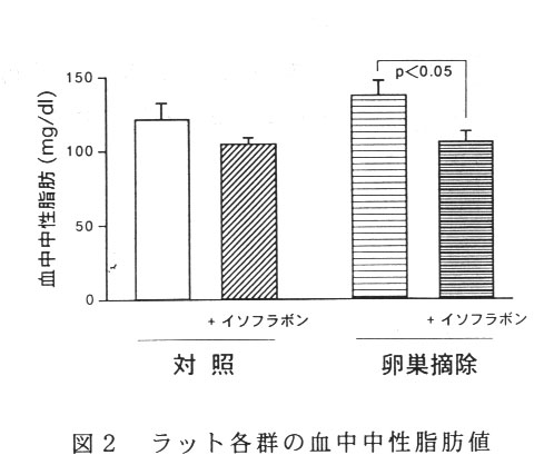 図2.ラット各群の血中中性脂肪値