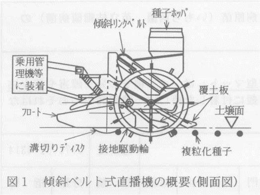 図1.傾斜ベルト式直播期の概要(側面図)