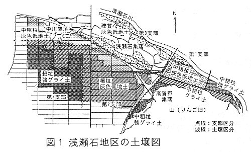 図1 浅瀬石地区の土壌図