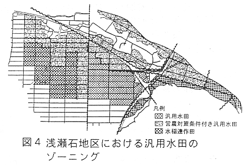 図4 浅瀬石地区における汎用水田のゾーニング