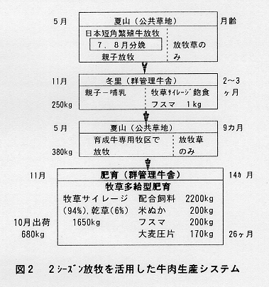 図2.2シーズン放牧を活用した牛肉生産システム