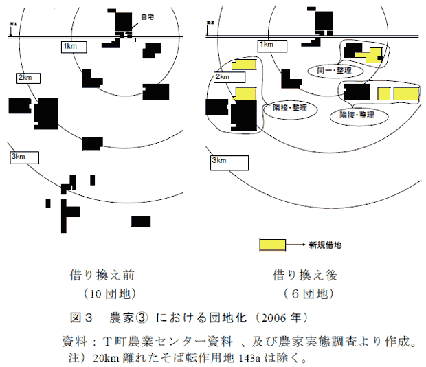 図3 農家3 における団地化(2006 年)