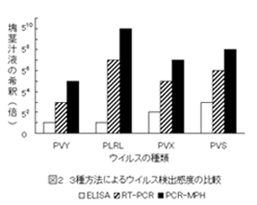 図2 3種方法によるウイルス検出感度の比較