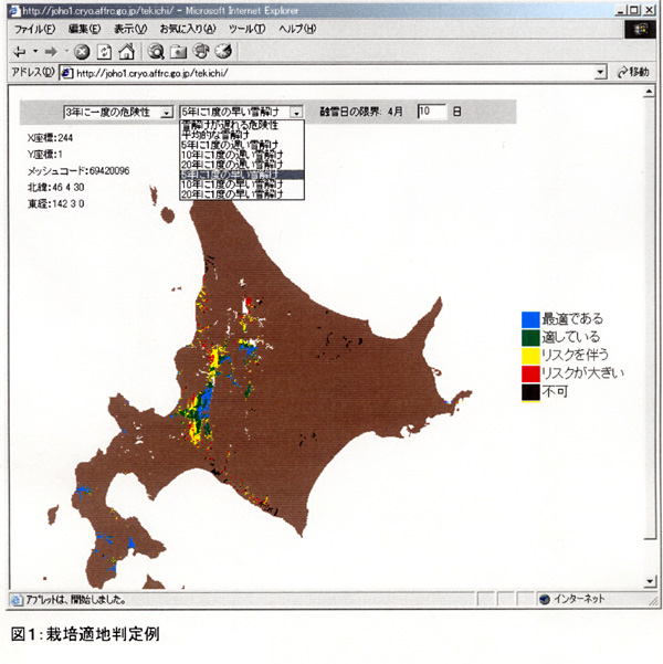 図1.栽培適地判定例