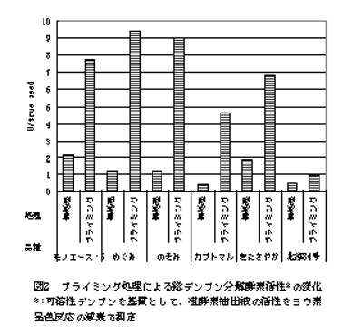 図2 プライミング処理による総デンプン分解酵素活性の変化