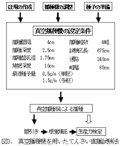 図3. 真空播種機を用いたてんさい直播試験法