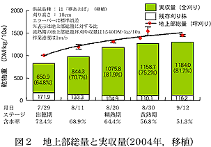 図2 地上部総量と実収量