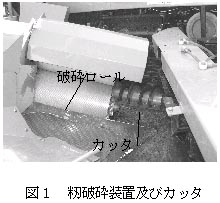 図1 籾破砕装置及びカッター