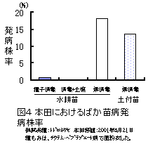 図4 本田におけるばか苗病発病株率