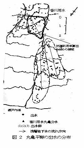 図2 丸亀平野の出水の分布