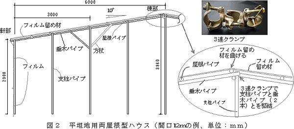 図2 平坦地用両屋根型ハウス