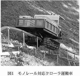 図1 モノレール対応クローラ運搬車