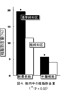 図4.筋肉中の粗脂肪含量