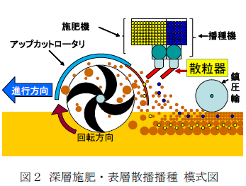 図2 深層施肥・表層散播播種模式図