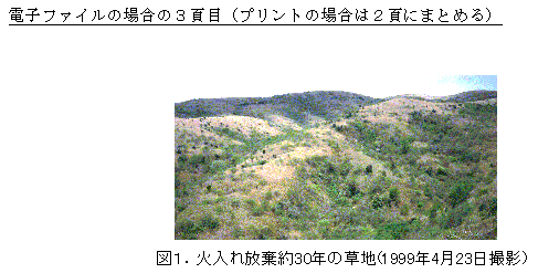 図1 .火入れ放棄約30年の草地