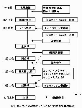 図1 秋冬作の施設栽培メロンの総合的病害虫管理体系