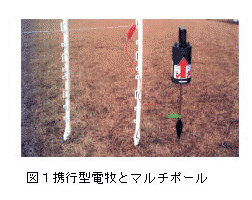 図1携行型電牧とマルチポール