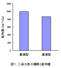 図1.二条大麦の種類と乾物重