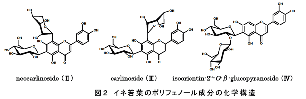 図2 イネ若葉のポリフェノール成分の化学構造
