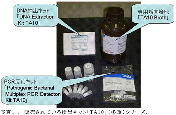 写真1. 販売されている検出キット「TA10」(多重)シリーズ.