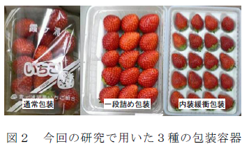 図2 今回の研究で用いた3種の包装容器