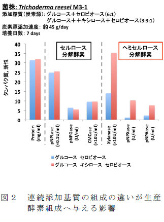 連続添加基質の組成の違いが生産 酵素組成へ与える影響