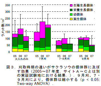 刈取時期の違いがサクラソウの個体群に及ぼ す効果