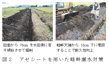 図2 アゼシートを用いた畦畔漏水対策